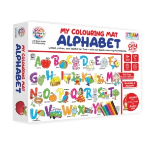 Ratna's My Coloring Mat Alphabets & Pictures Printed Mat of Size 40 x 27 Inches, Washable & Reusable Colouring Kit for Kids 3+ Years