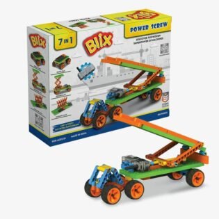Blix Power Screw, 7 in 1, Plastic, DIY STEM, Toys for Kids, No. of Pieces - 186, Educational & Construction Activity Game for Kids, Made in India