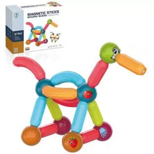 Magnetic Sticks & Balls Building Set – 64 Pcs STEM Toy for Kids Ages 3+