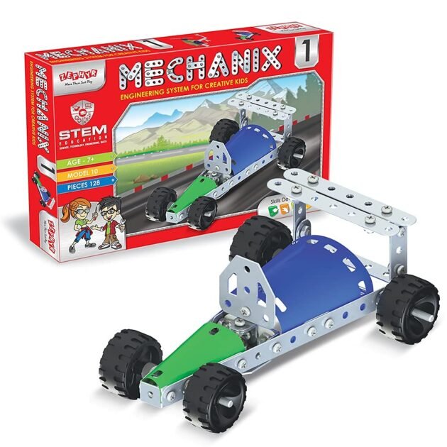 Zephyr Mechanix-1 Engineering System for Creative Cars, STEM Education Toy, Building and Construction Set Boys and Girls Age 7+ Years, Pieces - 127, Model-10