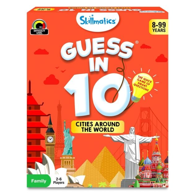 Skillmatics Guess in 10 – Cities Around the World | Geography Card Game for Kids Ages 8+