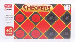 Traditional Checkers Board Game with 5-in-1 Gameplay