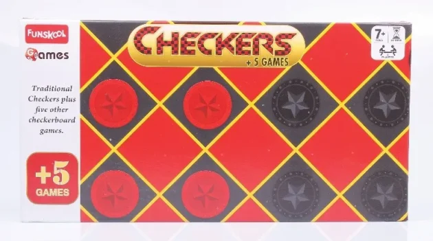 Traditional Checkers Board Game with 5-in-1 Gameplay
