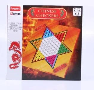 Classic Chinese Checkers Board Game with Colorful Marbles