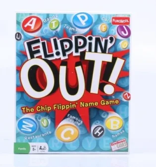 Flippin' Out Fast-Paced Category and Word Game with Letter Chips