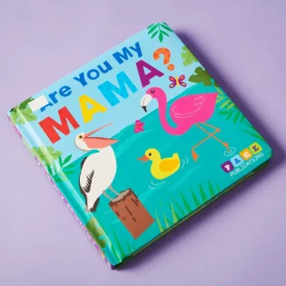 Cover of "Are You My Mama?" refurbished board book featuring a cute animal searching for its mother