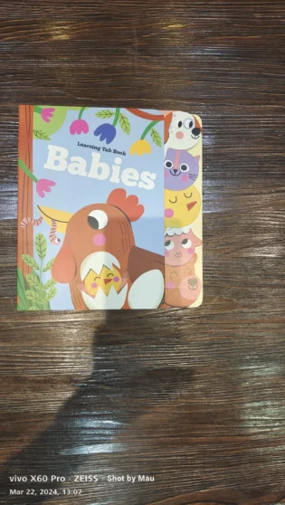 Refurbished Learning Tab Book Babies – Tabbed Board Book with Fun Rhymes and Animal Facts