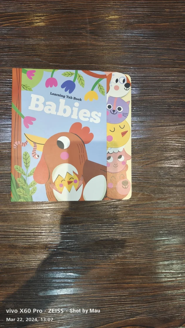 Refurbished Learning Tab Book Babies – Tabbed Board Book with Fun Rhymes and Animal Facts