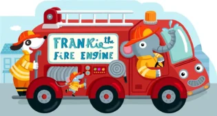 Refurbished Rolling Wheels XL Frankie the Fire Engine – Interactive Squeaky Toy Book
