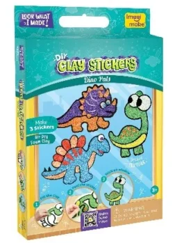 Clay Sticker - Dino Pals DIY Kit for Kids with Dinosaur-Themed Peel & Stick Clay Stickers