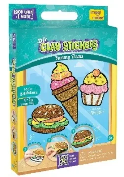 Clay Sticker - Yummy Treats DIY Kit for Kids | Food-Themed Dotz Peel and Stick Window Art
