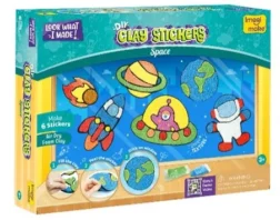 Clay Stickers - Space Adventure DIY Kit for Kids with Dotz, Peel and Stick Window Activity