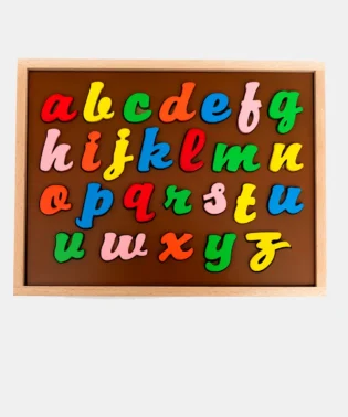 Refurbished English Alphabet Puzzle 3-Layer Cursive Writing – Wooden Learning Toy