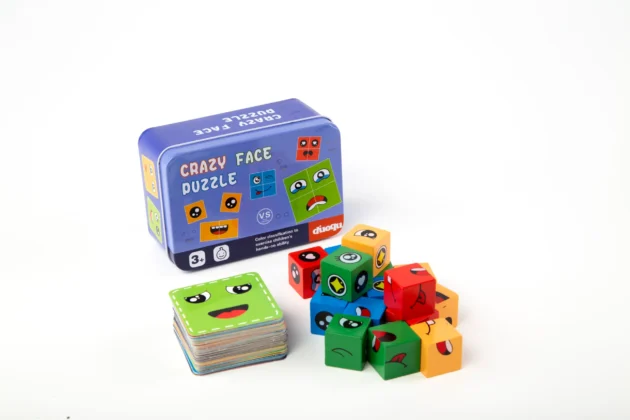 Emoji Face Changing Cube Puzzle for Kids – 72 Cards & 16 Blocks - Image 3