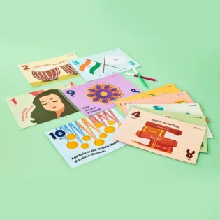Refurbished Indian Theme Numbers - Write and Wipe Cards – Interactive Bilingual Learning