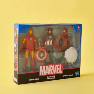 Refurbished Marvel 6 Inch Action Figure Pack – Iron Man, Spider-Man & Captain America Toys
