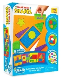 Make With Shapes - Vehicle Theme Activity Kit for Kids