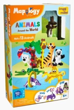 Mapology Animals 3D Model Kit for Kids – Build 13 Wildlife Creatures from Around the World