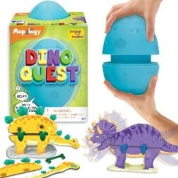 Mapology Dino Quest Mystery Egg Toy – Build Tyrannosaurus Rex, Mosasaurus, Ankylosaurus, and Stegosaurus with Roaring Action