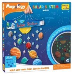 Mapology Solar System Mobile Kit - Hanging Planet Model with Glow Stickers and Orbit Ring