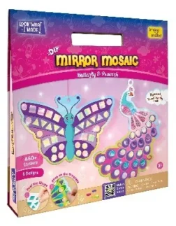 Mirror Mosaic Butterfly & Peacock Craft Kit – Dual-Sided Folding Art Box