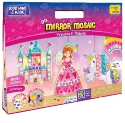 Mirror Mosaic Princess & Unicorn Craft Kit – Dual-Sided Folding Art Table