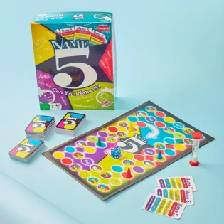 Refurbished Name 5 Trivia Game Box with Category Cards and Game Board