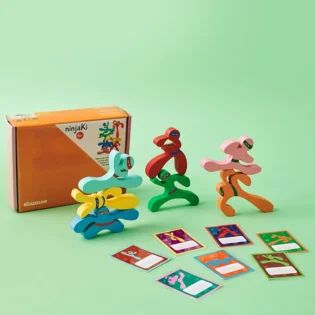 Refurbished NinjaKi Balancing Game – Wooden Ninjas for Skill & Fun