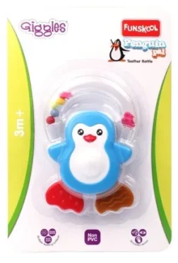 PENGUIN PAL TEETHER RATTLE – Penguin-Shaped Sensory Teether Rattle for Infants