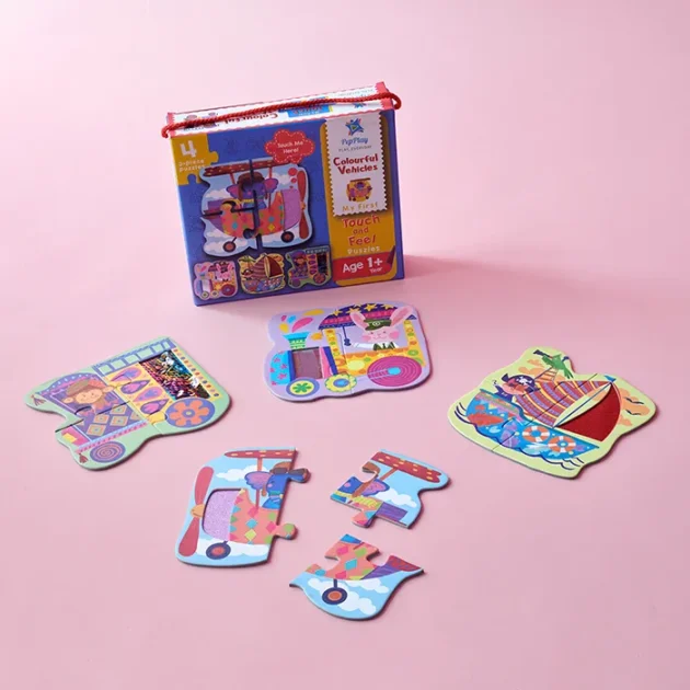 Refurbished Pepplay My First Touch and Feel Puzzles Vehicles for Toddlers