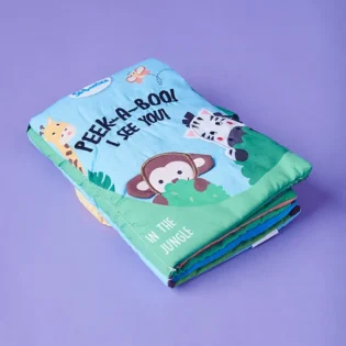 Refurbished Peek-A-Boo I See You Jungle Interactive Cloth Book for Babies