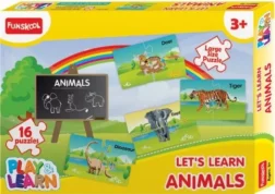 Play & Learn Animals Puzzle – Jungle Animal Floor Puzzle for Kids
