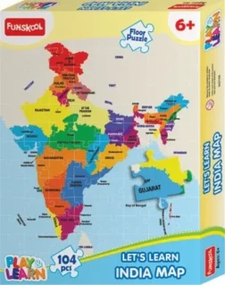 Play & Learn India Map Puzzle for Kids – 104 Pieces Floor Jigsaw
