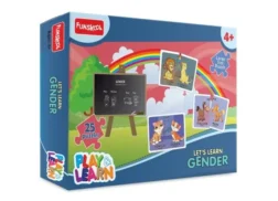 Play & Learn Gender Puzzle – Masculine & Feminine Animal Grammar Puzzle for Kids