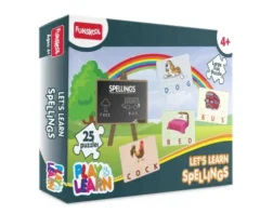 Play & Learn Puzzle Spelling – Animal Spelling Floor Puzzle for Kids