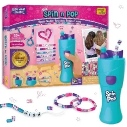 Spin n Pop - Beads Studio DIY Accessory Kit for Kids with Bracelets, Braids, Rings & More