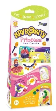 Spyrosity Princess DIY Paper Strip Coil Art Kit for Girls with Princess & Unicorn Cards