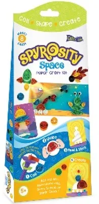 Spyrosity Space Paper Strip Coil Art Kit with Space-Themed Designs for Kids
