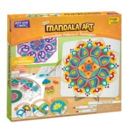 Stamp Art - Mandala Art DIY Kit with Mandalas, Painting Tools & Block Printing Techniques
