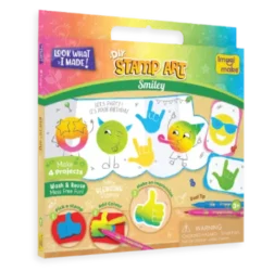 Stamp Art - Smiley DIY Craft Kit for Kids with Reusable Smiley-Themed Stamps & Pens