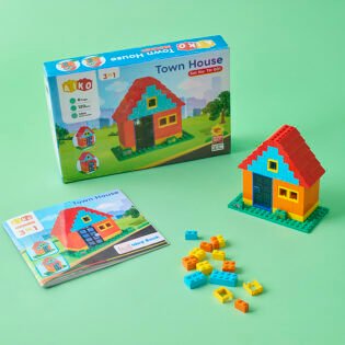 Refurbished Town House Set-1 – 120-Piece AIKO Building Block Construction Toy