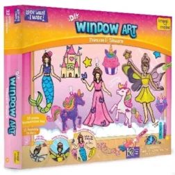 Window Art - Princess & Unicorn DIY Kit for Kids with 8 Suncatchers and 24 Glass Paint Tubes