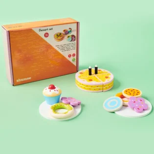 Refurbished Wooden Dessert Set – Pretend Play Birthday Pastry Fun