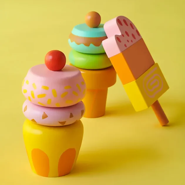 Refurbished Wooden Ice Cream Magnetic Toy Set - Image 2
