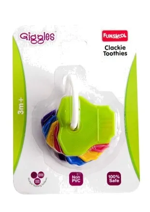 CLACKIE TOOTHIES – Baby Teether Ring with Colorful Tooth Shapes