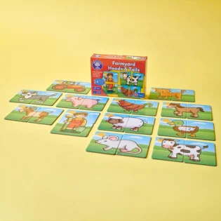 Refurbished Farmyard Heads and Tails Memory Matching Toy Set for Kids