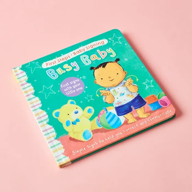 Refurbished First Steps Baby Signing: Busy Baby featuring simple sign illustrations