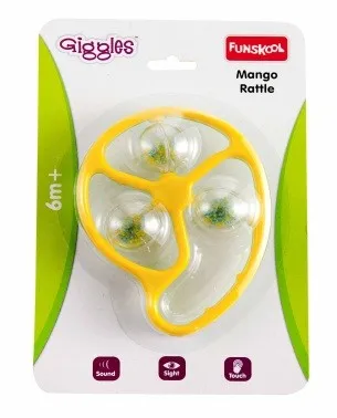 MANGO RATTLE – Mango Shaped Baby Toy with Rotating Bead Balls