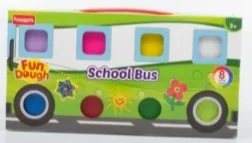 Fundough School Bus – 8 Jumbo Tubs of Modeling Dough with Cutters