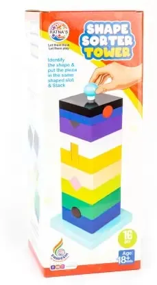 Refurbished Shape Sorter Tower Toy for Toddlers – Colorful Stacking and Shape Matching Game